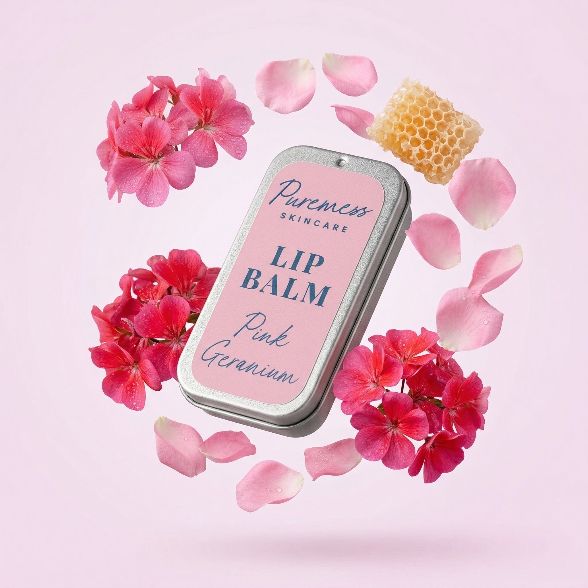 Pink Geranium Lip Balm - Travel Essential