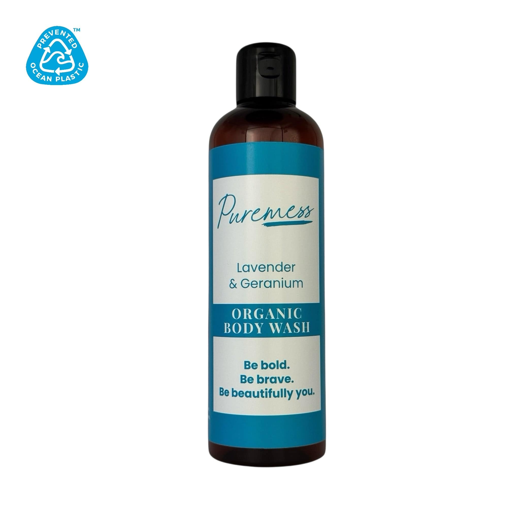 Lavender & Geranium organic body wash with natural skincare formula, eco-friendly beauty, botanical ingredients, sustainable . - Lavender & Geranium Organic Body Wash - PUREMESS SKINCARE