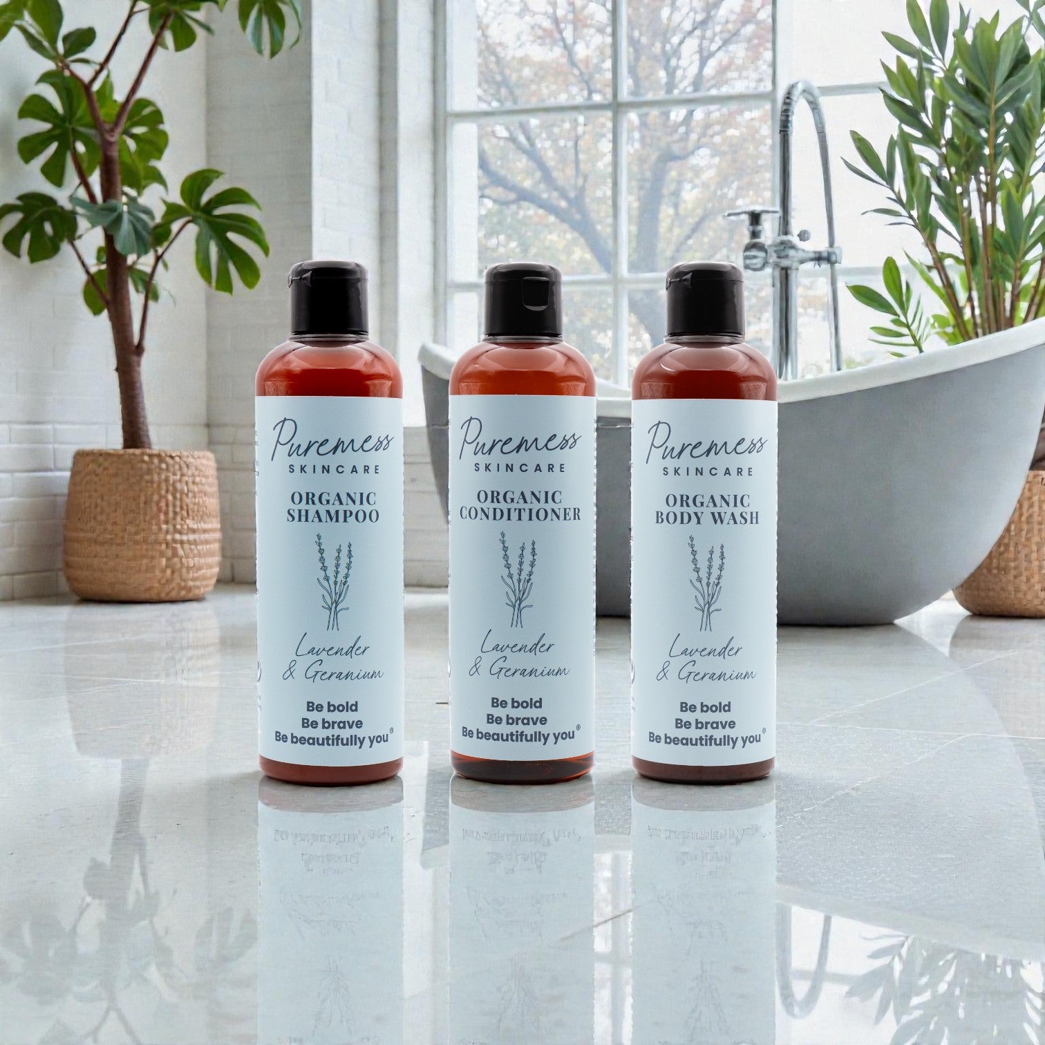 Lavender & Geranium Organic Hair & Body Bundle | Soil Association Certified