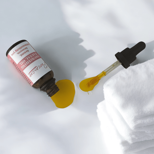 Natural skincare facial oil with rosehip, argan, and pomegranate, sustainable packaging, Puremess, eco-friendly beauty,. - Nourishing Facial Oil with Rosehip, Argan & Pomegranate – Natural & Vegan - PUREMESS SKINCARE