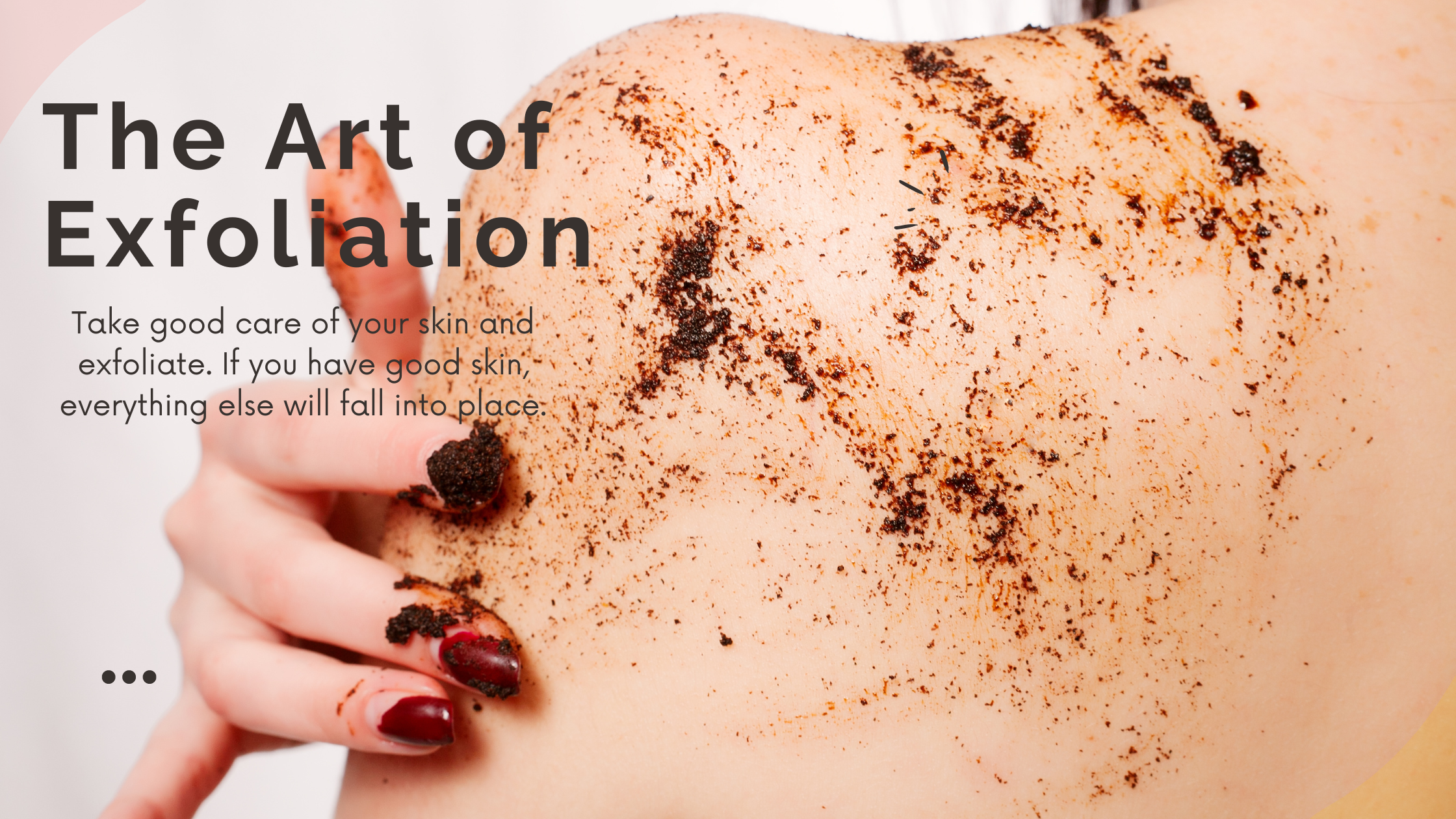 woman exfoliating her shoulder