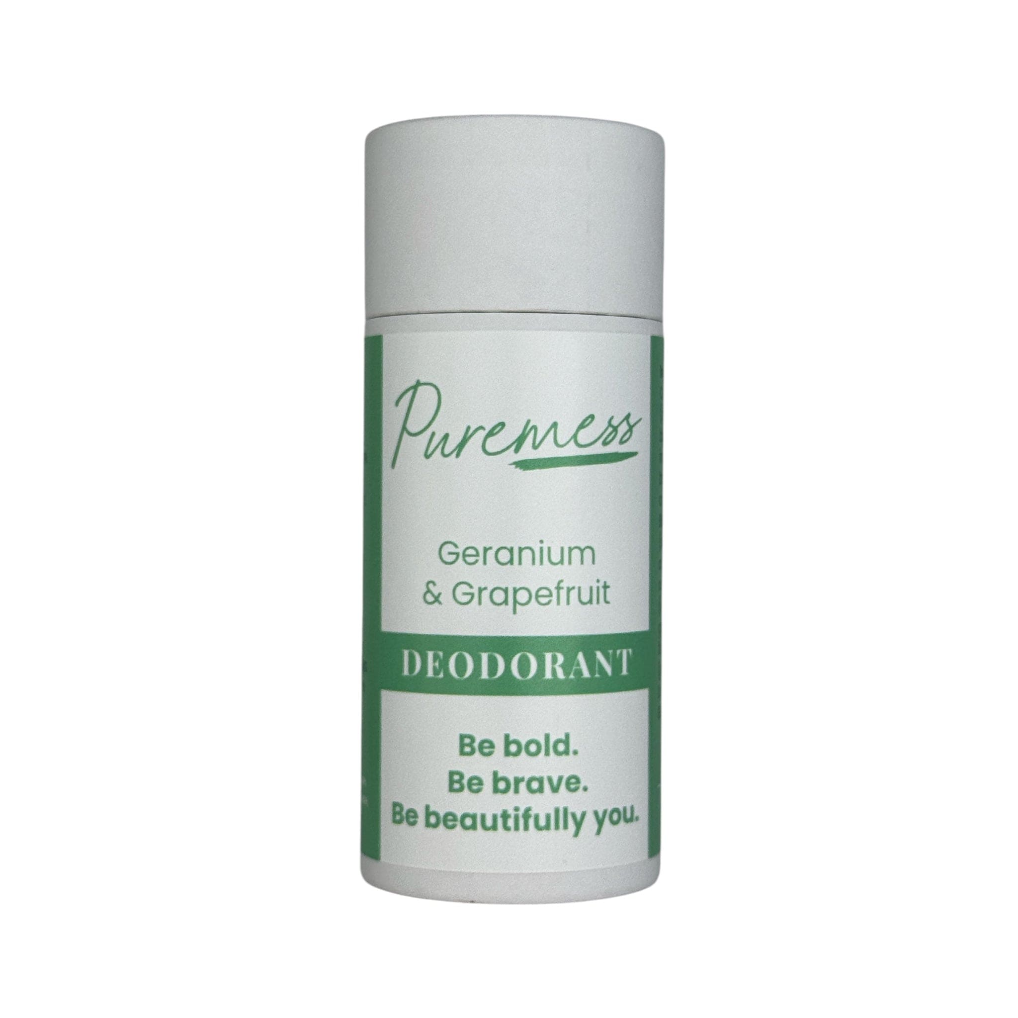 Puremess Geranium & Grapefruit vegan deodorant with botanical ingredients, sustainable packaging, natural skincare,. - Geranium & Grapefruit Vegan Deodorant - PUREMESS SKINCARE