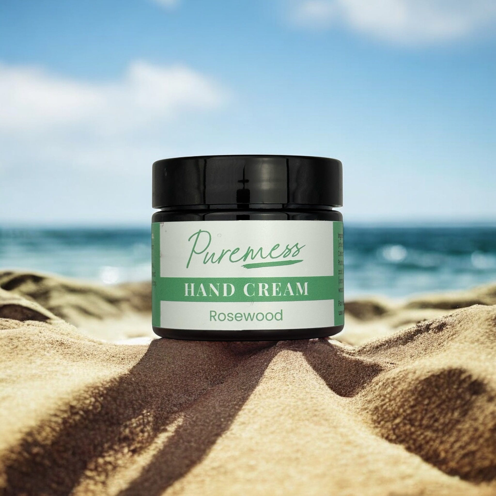 Puremess Rosewood hand cream with natural botanical ingredients in eco-friendly beauty packaging, handmade in the UK. - Rosewood Hand Cream - PUREMESS SKINCARE