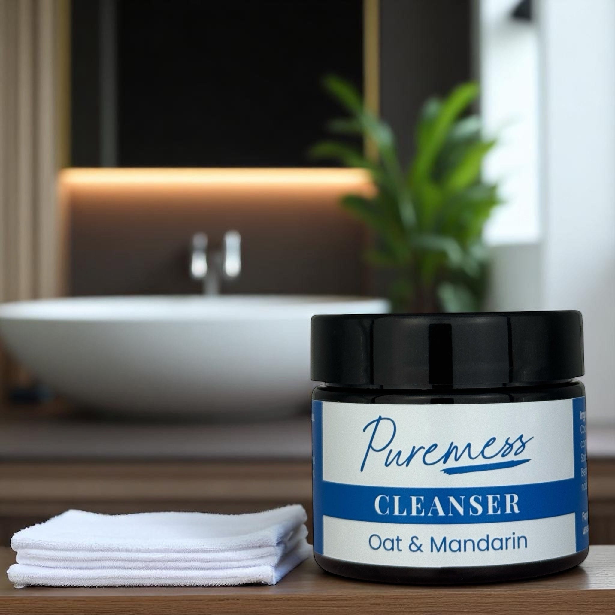 Puremess Oat & Mandarin Cleanser in sustainable packaging with natural skincare and botanical ingredients, handmade in the UK. - Men's Oat & Mandarin Cleanser - PUREMESS SKINCARE