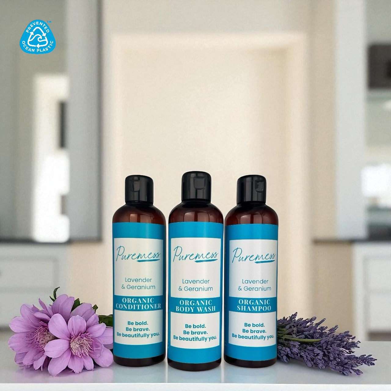 Lavender & Geranium Organic Hair & Body Bundle – 3 x 250ml