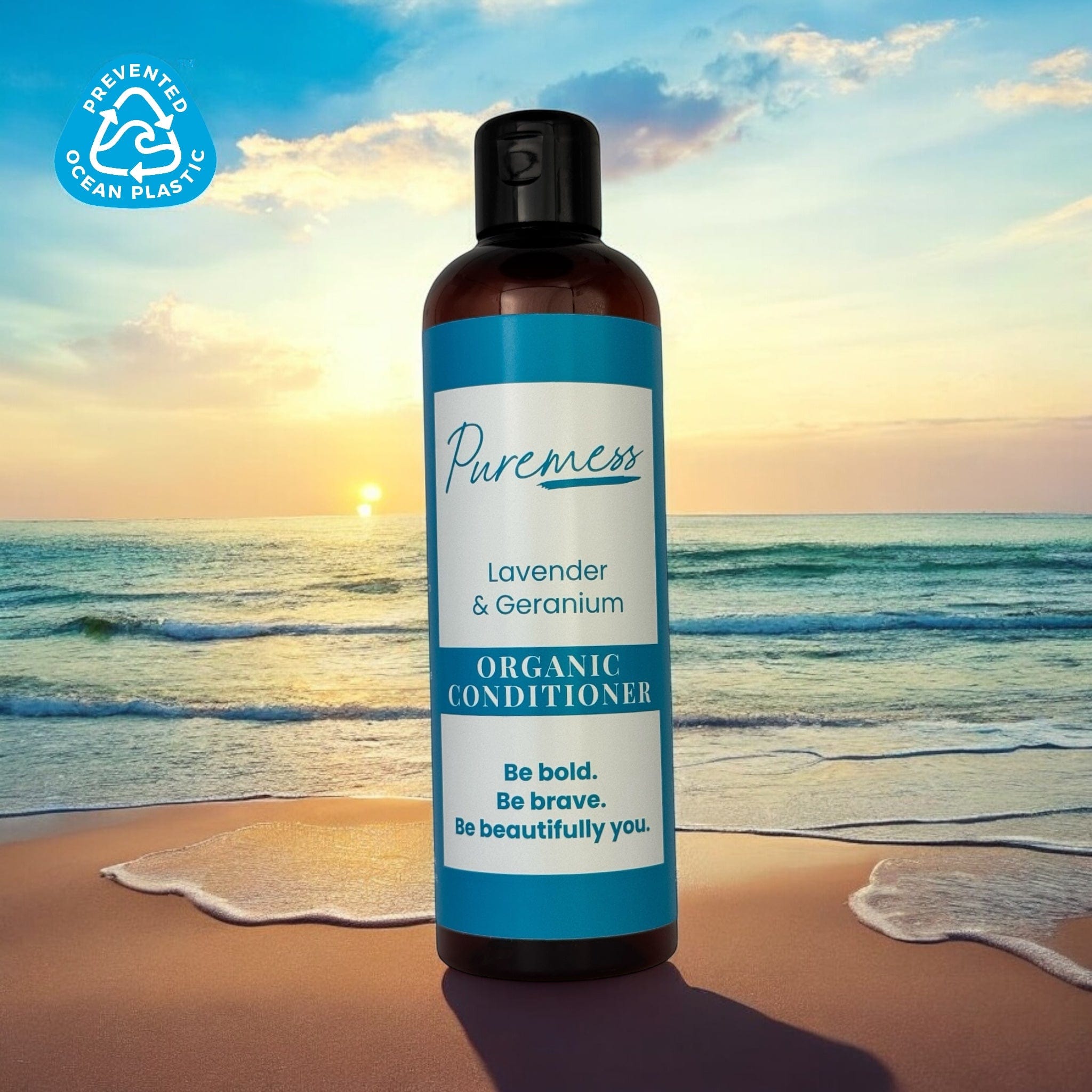 Lavender & Geranium organic conditioner with botanical ingredients by Puremess, sustainable packaging, eco-friendly beauty,. - Lavender & Geranium Organic Conditioner - PUREMESS SKINCARE