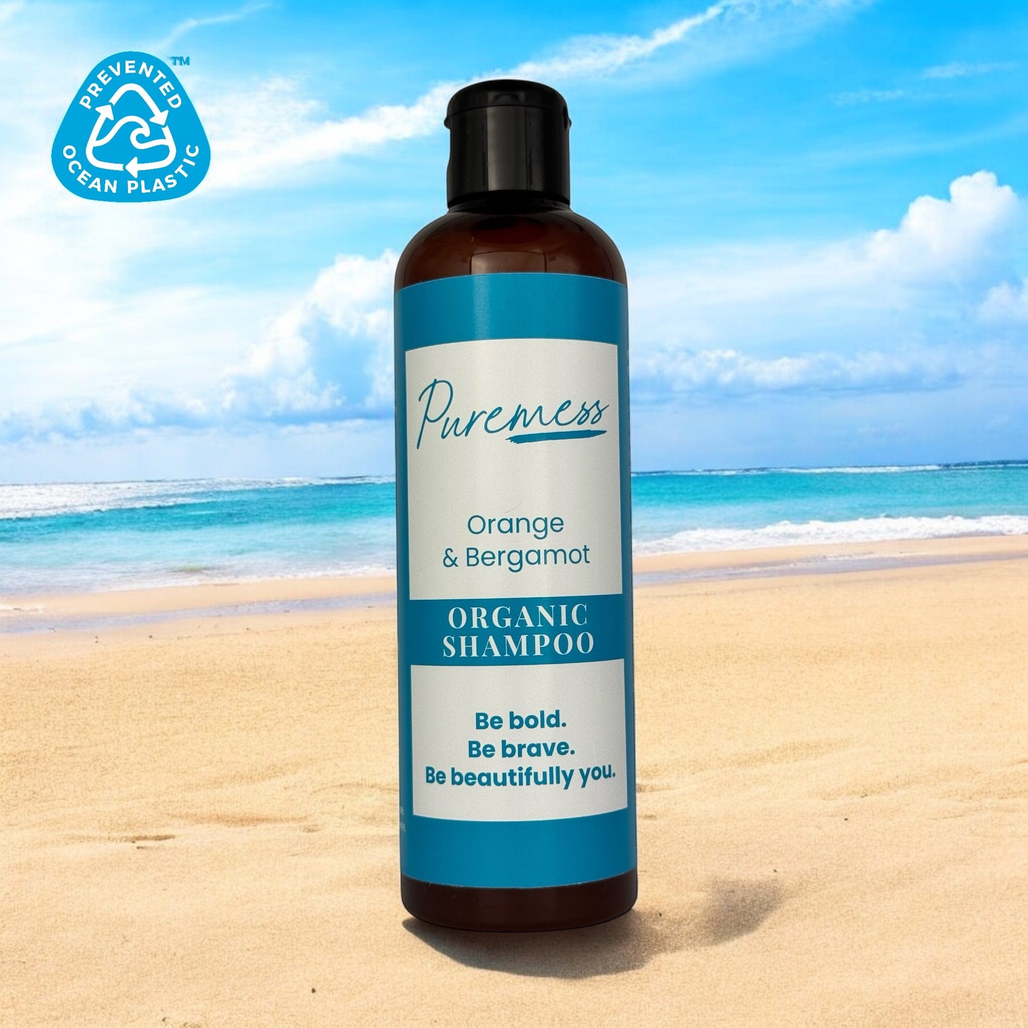 Puremess Orange & Bergamot organic shampoo with botanical ingredients in eco-friendly beauty packaging, handmade in the UK,. - Orange & Bergamot Organic Shampoo - PUREMESS SKINCARE